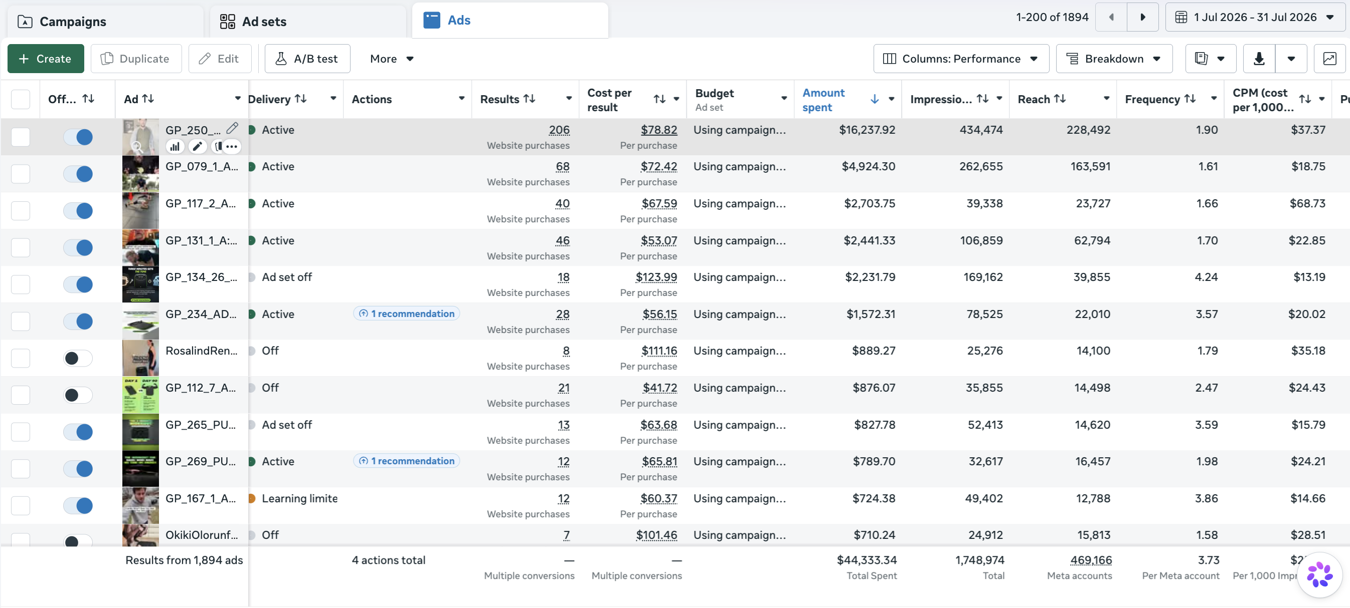 Growthpod Meta Ads Manager, July 2026